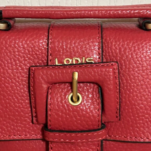 NWT! Women's Lodis "Addison" Red Designer Leather Mini Purse - Picture 6 of 16